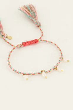 My Jewellery Bracelet Souvenir Tressé Multicolore Avec Perles Hot