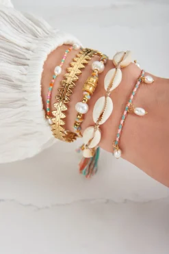 My Jewellery Bracelet Souvenir Tressé Multicolore Avec Perles Hot
