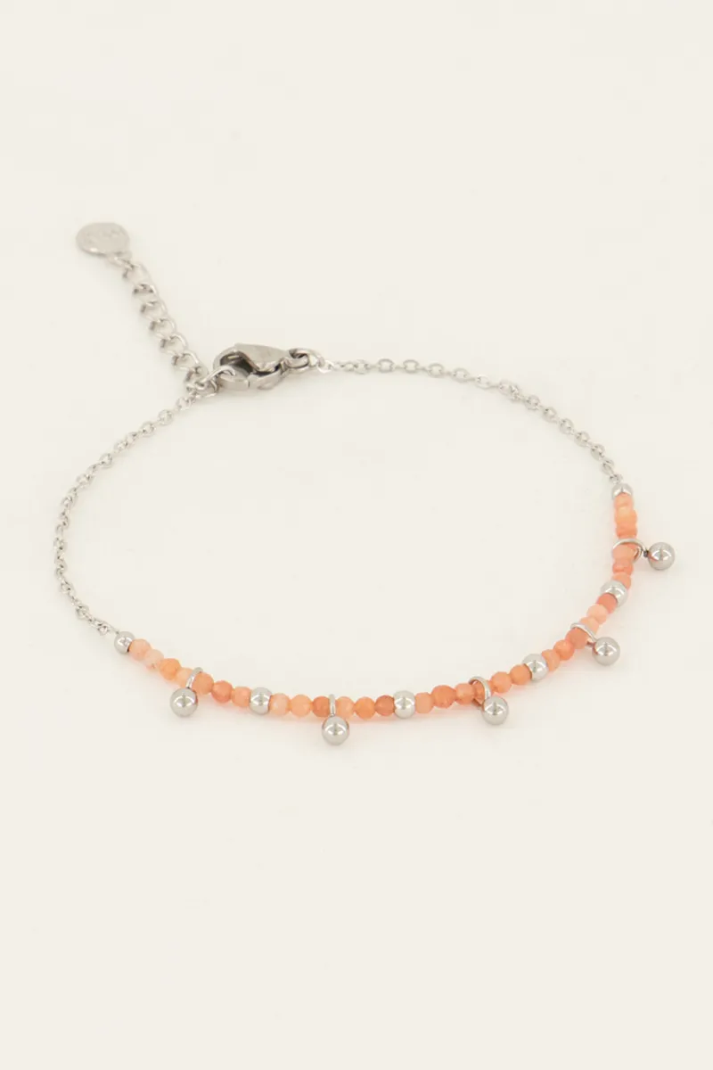 My Jewellery Bracelet Vintage Avec Perles Et Billes Oranges Online