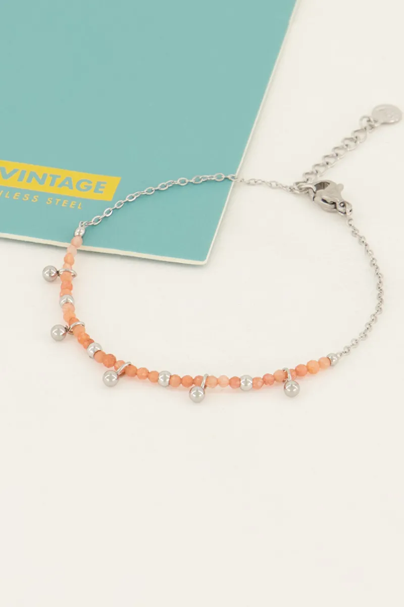 My Jewellery Bracelet Vintage Avec Perles Et Billes Oranges Online