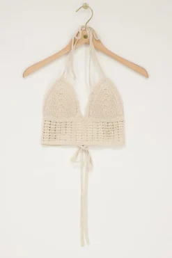My Jewellery Bralette En Crochet Beige Avec Dos Ouvert Discount