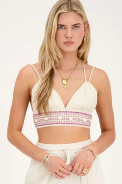 My Jewellery Bralette En Lin Beige Avec Coquillages Hot