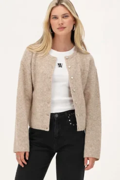 My Jewellery Cardigan Beige Avec Boutons Marron/Beige Sale
