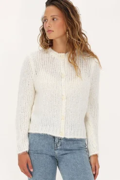 My Jewellery Cardigan En Maille épaisse Avec Boutons Blanc Discount