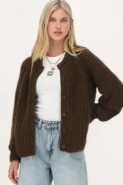My Jewellery Cardigan En Maille épaisse Marron Avec Boutons Sale