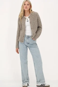 My Jewellery Cardigan En Maille épaisse Avec Lurex Beige New