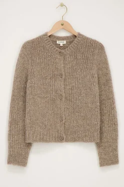 My Jewellery Cardigan En Maille épaisse Avec Lurex Beige New