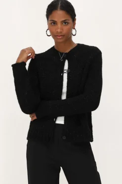 My Jewellery Cardigan En Maille épaisse Avec Lurex Noir Sale
