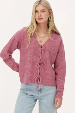 My Jewellery Cardigan Rose Avec Nœuds Rose/Vieux rose Best