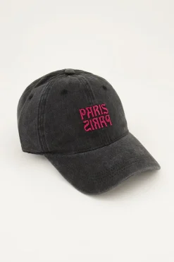 My Jewellery Casquette Grise Avec Paillettes Roses "Paris Paris" Discount