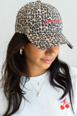 My Jewellery Casquette Marron Paris étoile Avec Imprimé Léopard Clearance