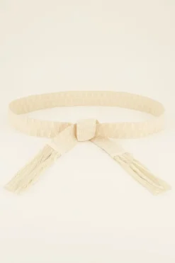 My Jewellery Ceinture Beige à Boutons Et Pompons Clearance