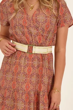 My Jewellery Ceinture Avec Clous Dorés Beige Outlet