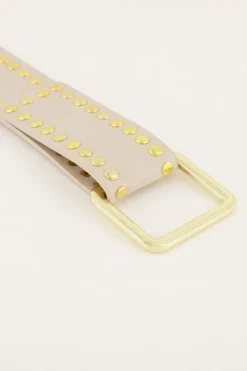 My Jewellery Ceinture Avec Clous Dorés Beige Outlet
