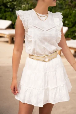 My Jewellery Ceinture Avec Clous Dorés Beige Outlet