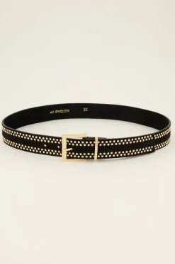 My Jewellery Ceinture Noire En Cuir Avec Clous Dorés Online