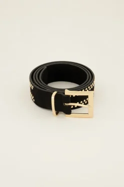 My Jewellery Ceinture Noire En Cuir Avec Clous Dorés Online