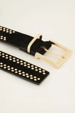 My Jewellery Ceinture Noire En Cuir Avec Clous Dorés Online