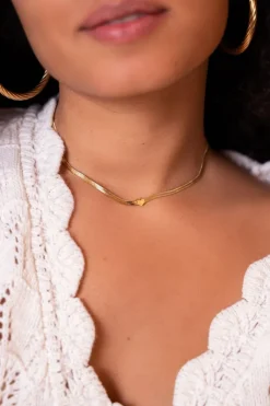 My Jewellery Chaîne à Maillon Plat Et Cœur Sale