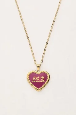 My Jewellery Chaîne à Maillons Art Avec Cœur Vintage Fuchsia Sale