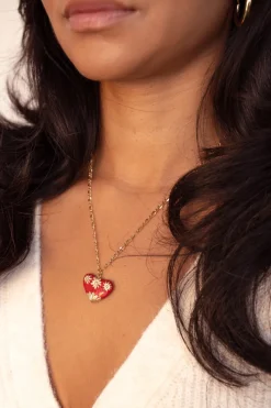 My Jewellery Chaîne à Maillons Art Avec Cœur Rouge Vintage Hot