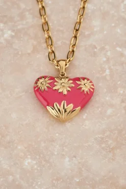 My Jewellery Chaîne à Maillons Art Vintage Avec Cœur Rose Discount