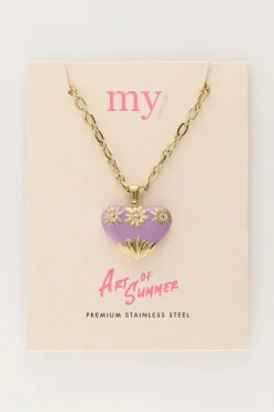 My Jewellery Chaîne à Maillons Art Vintage Avec Cœur Lilas Sale