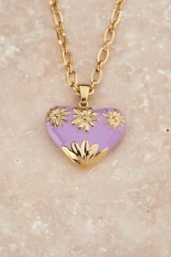 My Jewellery Chaîne à Maillons Art Vintage Avec Cœur Lilas Sale