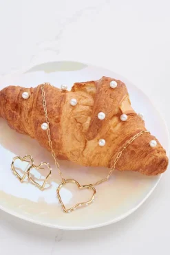 My Jewellery Chaîne à Maillons Avec Cœur Ouvert Et Perles Hot