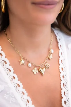 My Jewellery Chaîne à Maillons Avec Plusieurs Breloques New