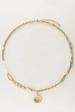 My Jewellery Chaîne à Maillons Océan Avec Coquillage Et Perles Multicolores Clearance