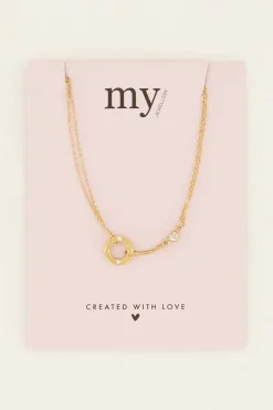 My Jewellery Chaîne à Pendentif Rond & Cœur En Strass Online