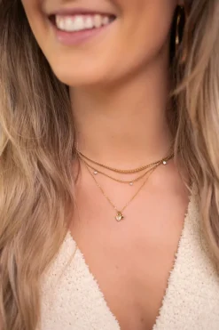 My Jewellery Chaîne Avec Deux Cœurs En Strass New