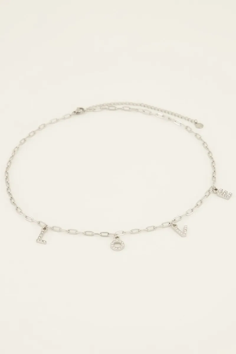 My Jewellery Chaîne Avec Lettres Love Et Strass Best