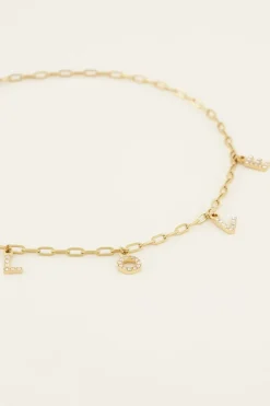 My Jewellery Chaîne Avec Lettres Love Et Strass Best