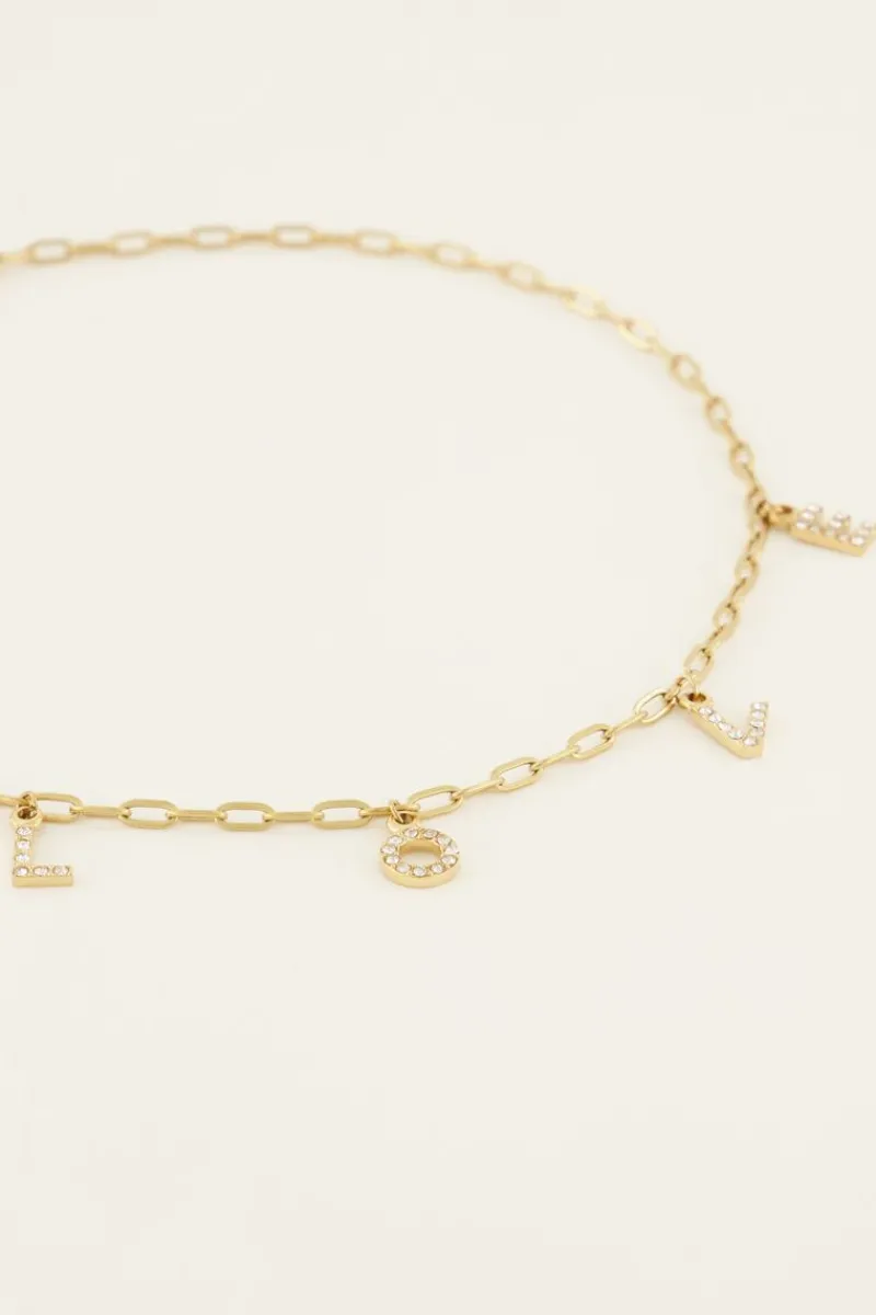 My Jewellery Chaîne Avec Lettres Love Et Strass Best
