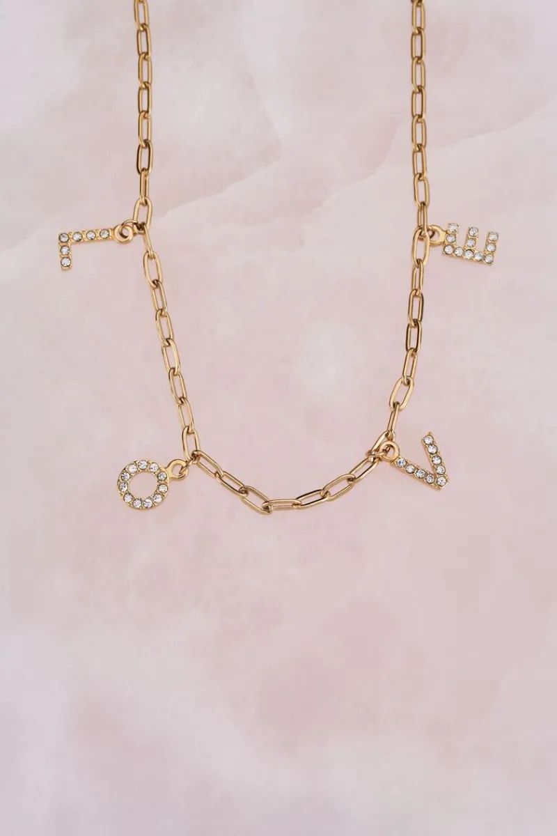 My Jewellery Chaîne Avec Lettres Love Et Strass Best