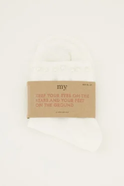 My Jewellery Chaussettes hes Avec Détails En Perles Blanc Discount