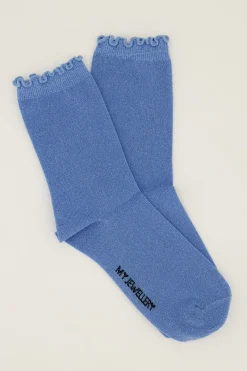 My Jewellery Chaussettes es Avec Lurex Et Volants Bleu Hot