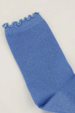 My Jewellery Chaussettes es Avec Lurex Et Volants Bleu Hot