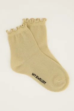 My Jewellery Chaussettes es Avec Lurex Et Volants Doré Outlet