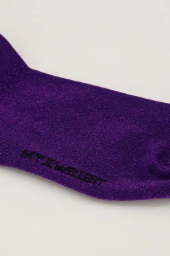 My Jewellery Chaussettes tes Avec Lurex Et Volants Violet New