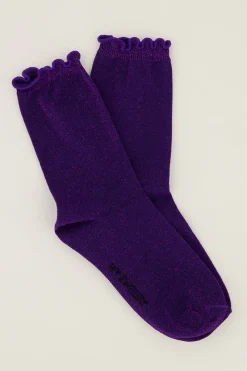 My Jewellery Chaussettes tes Avec Lurex Et Volants Violet New