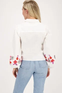 My Jewellery Chemise he à Fleurs Roses Perlées Blanc Hot