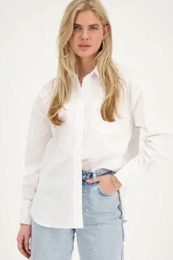 My Jewellery Chemise he à Poche Poitrine Blanc Online