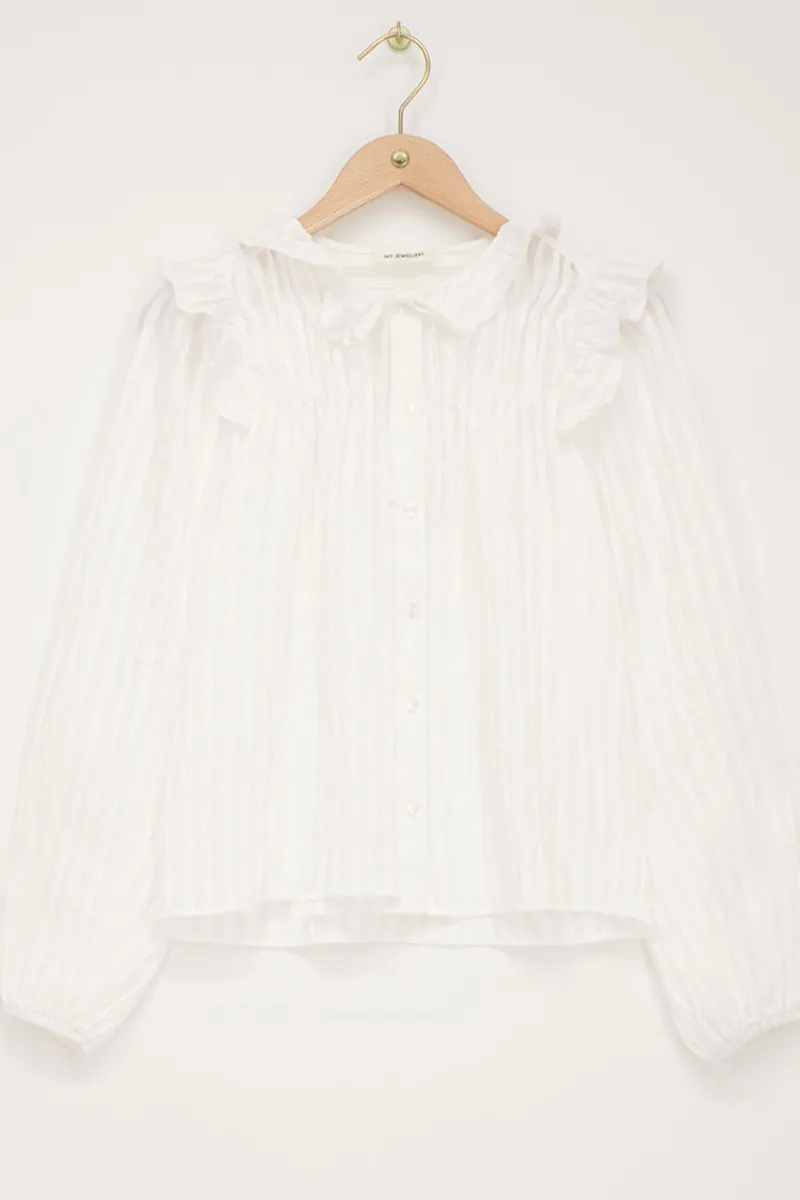 My Jewellery Chemise Blanche à Volants Avec Nœud Outlet