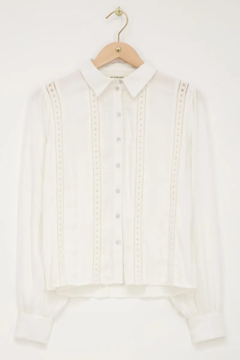 My Jewellery Chemise Blanche Avec Détails En Dentelle Outlet