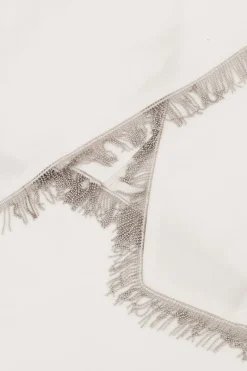 My Jewellery Chemise Blanche Courte Avec Franges à Paillettes Fashion