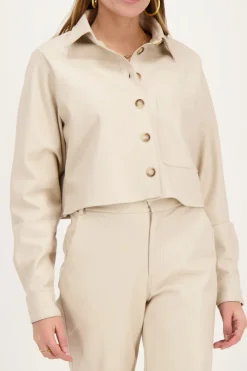 My Jewellery Chemise Courte Beige En Similicuir Discount