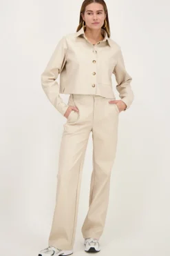 My Jewellery Chemise Courte Beige En Similicuir Discount
